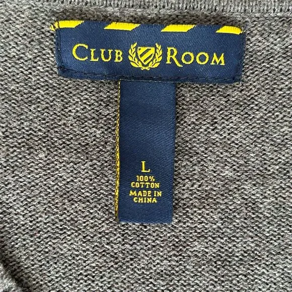 Club Room Men's Cable Knit V-Neck Sweater Vest Gray Size L - Picture 2 of 7
